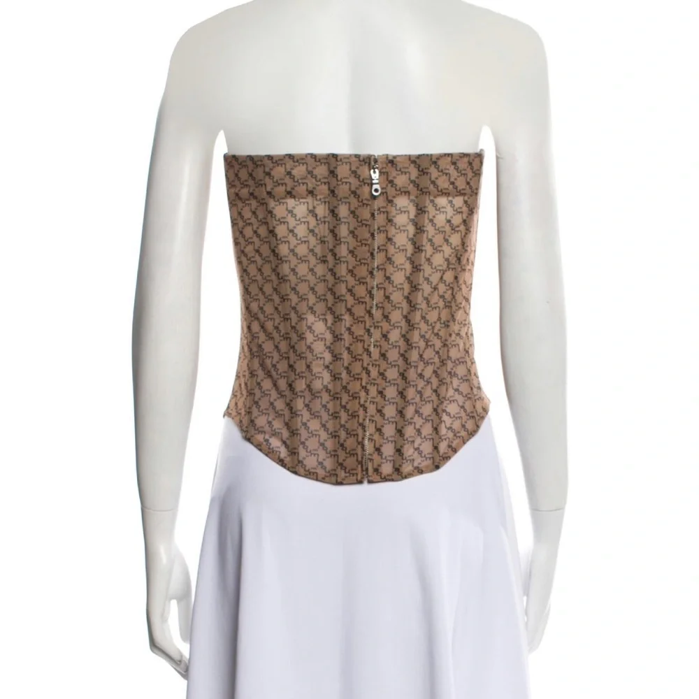 MIAOU Printed Strapless Bustier Top NWT - Picture 3 of 3